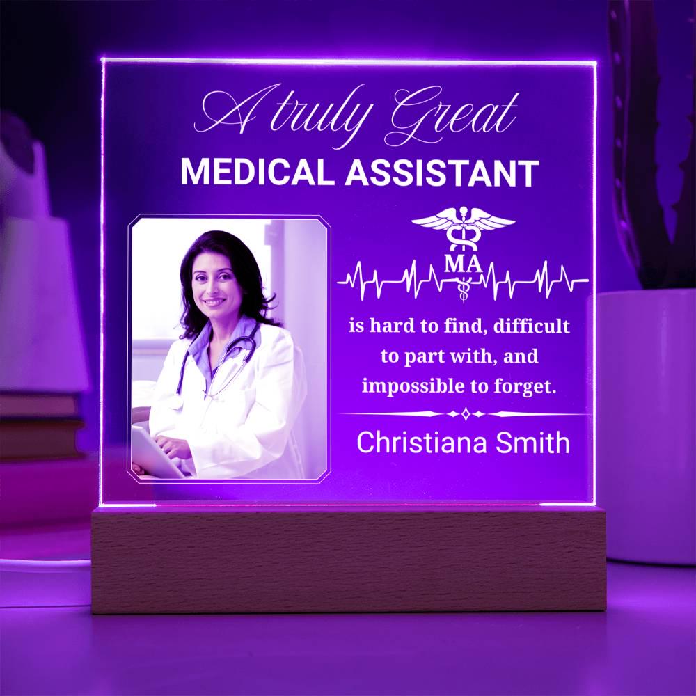 Medical Assistant Gift Personalized Acrylic Plaque With LED Base – view 9