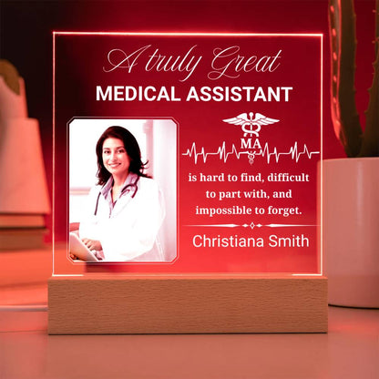 Medical Assistant Gift Personalized Acrylic Plaque With LED Base – view 8