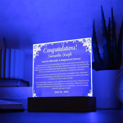Registered Nurse Graduation Gift Personalized Acrylic Plaque – view 4