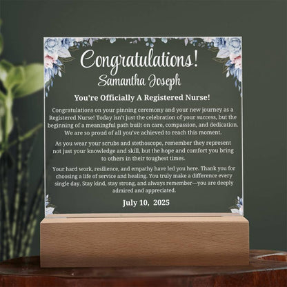 Registered Nurse Graduation Gift Personalized Acrylic Plaque – view 8