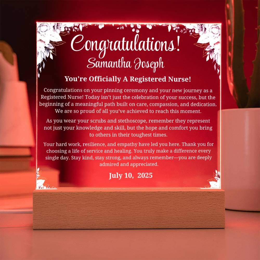 Registered Nurse Graduation Gift Personalized Acrylic Plaque – view 5