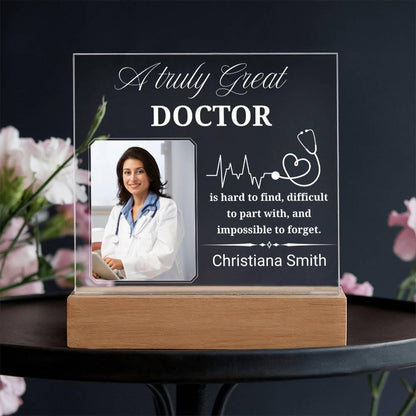 Personalized Doctor Gift Photo Acrylic Plaque With LED Base