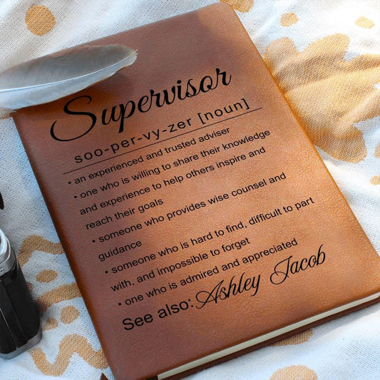 Personalized Supervisor Gift Vegan Leather Journal