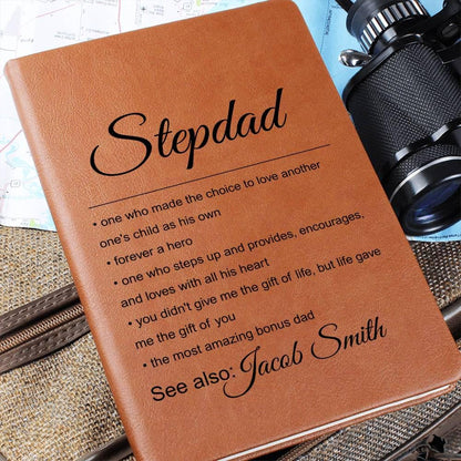 Personalized Stepdad Gift Vegan Leather Journal – Father’s Day Gift – view 2