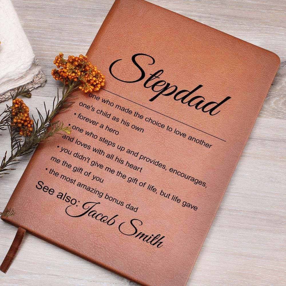 Personalized Stepdad Gift Vegan Leather Journal – Father’s Day Gift – view 7