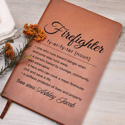 Firefighter Gift Personalized Vegan Leather Journal – Gift for Fireman – view 2
