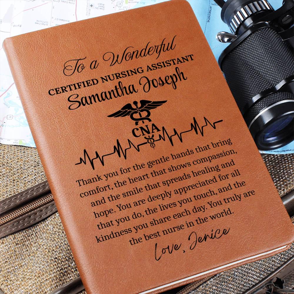 CNA Gift Personalized Vegan Leather Journal – Thank You Gift – view 5