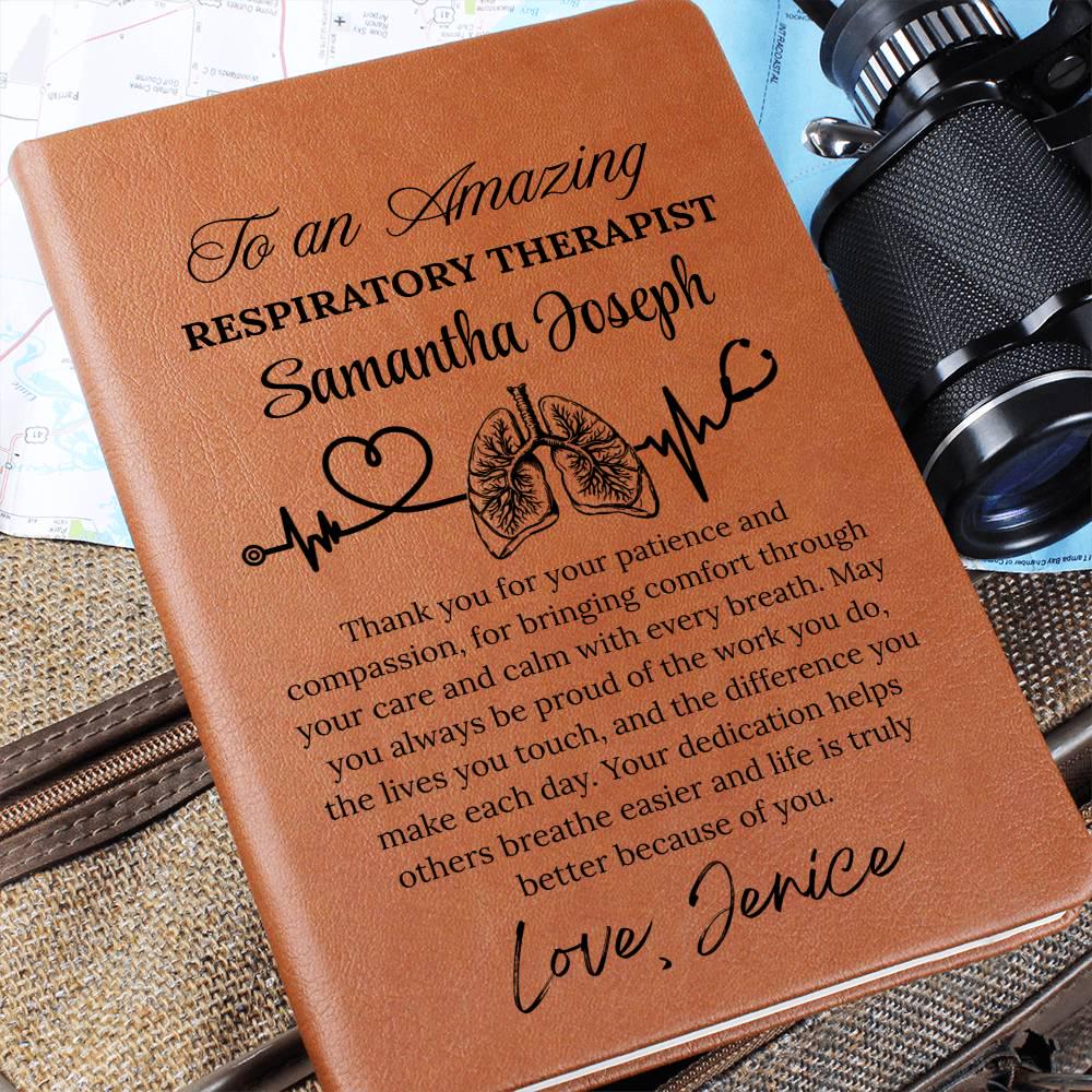 Respiratory Therapist Gift Personalized Vegan Leather Journal – view 8