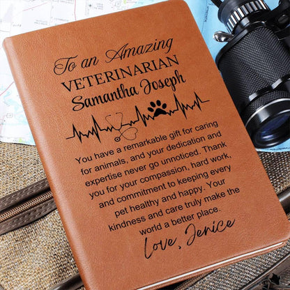 Veterinarian Gift Personalized Vegan Leather Journal – Gift for Vet – view 2