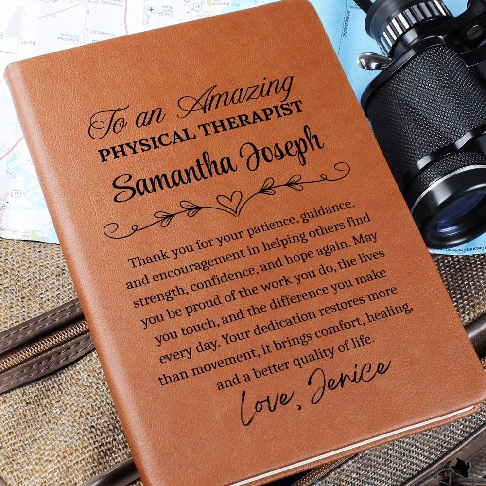 Physical Therapist Gift Personalized Vegan Leather Journal – view 2