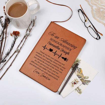Sonographer Gift Personalized Vegan Leather Journal – Sonography Gifts – view 5