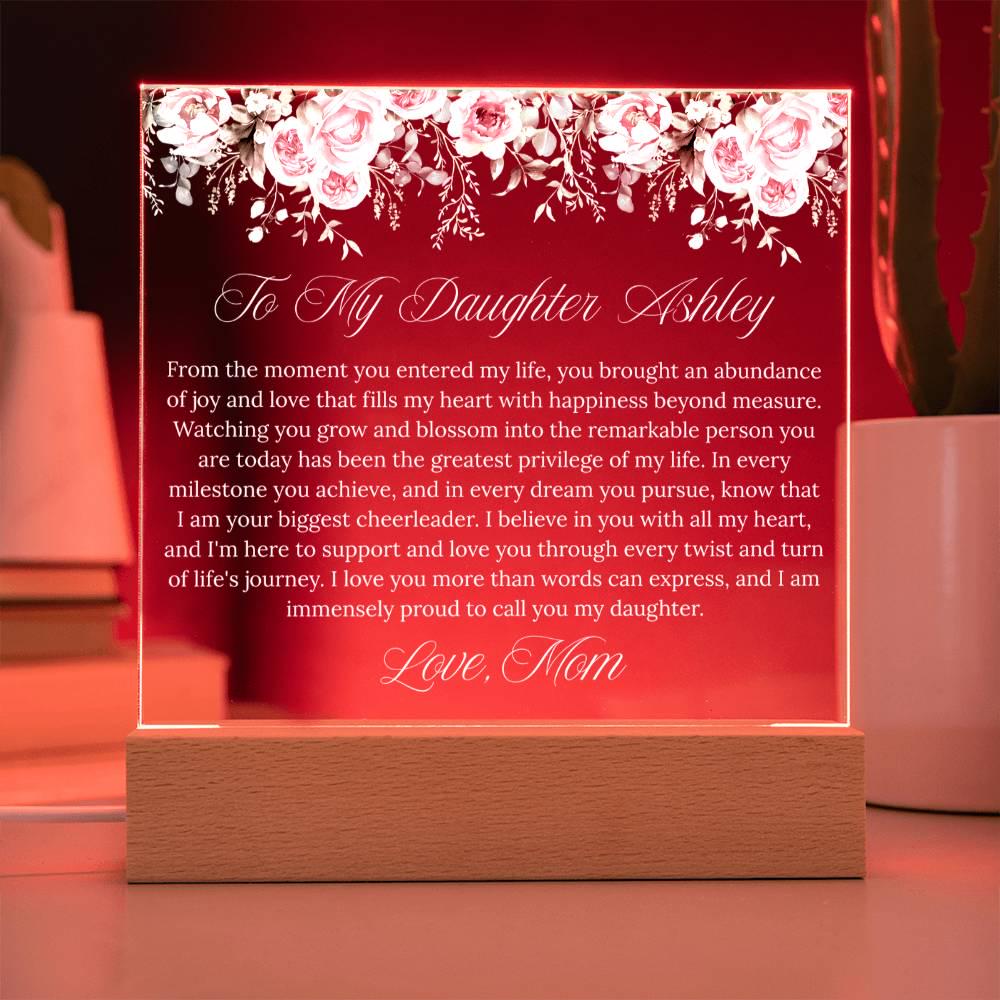 Personalized Daughter Gift Acrylic Plaque With LED Base – view 10