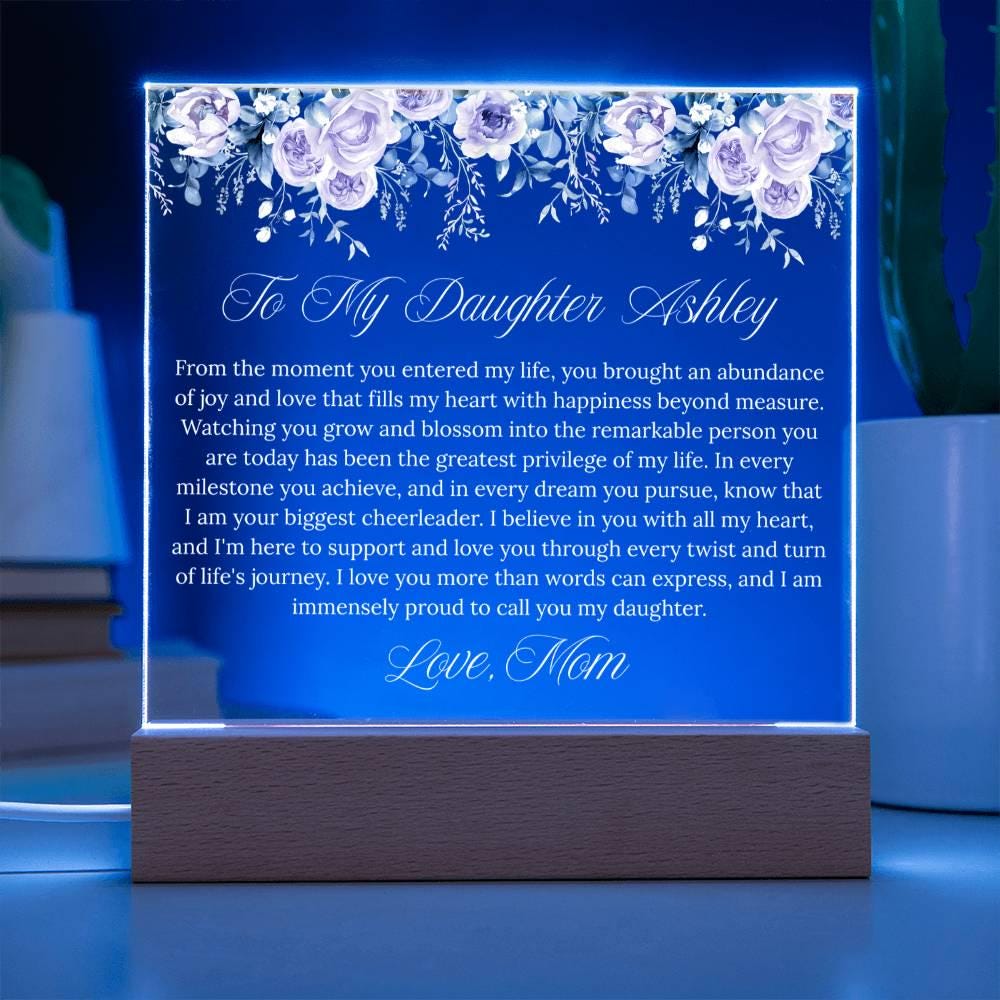 Personalized Daughter Gift Acrylic Plaque With LED Base – view 4