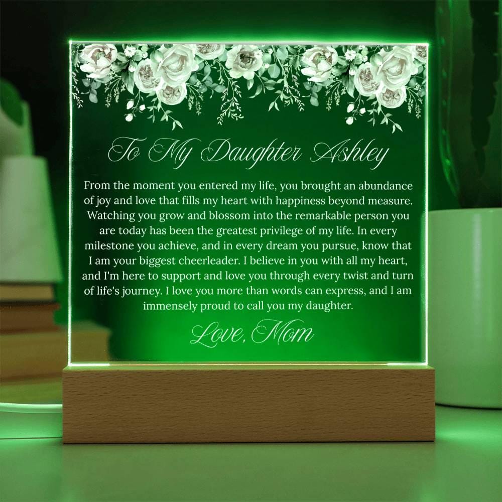 Personalized Daughter Gift Acrylic Plaque With LED Base – view 9