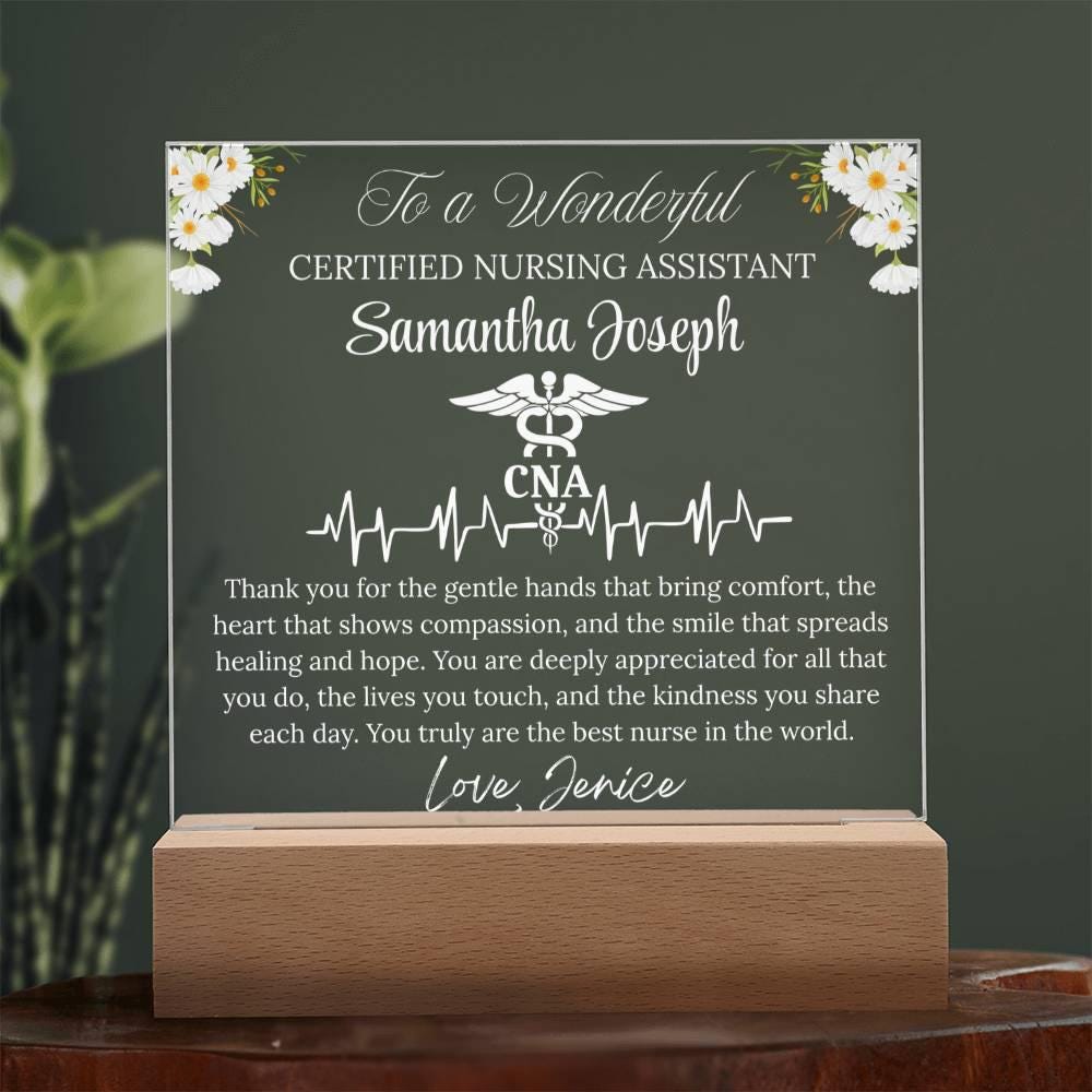 CNA Gift Personalized Acrylic Plaque With LED Base – Thank You Gift – view 9